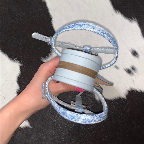 Chanel Fantasy Tweed CC Light Blue Sandals, 37.5 C - Picture 6 of 14